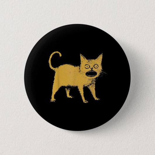 Schreckliche japanische Katze Funny Button (Vorderseite)
