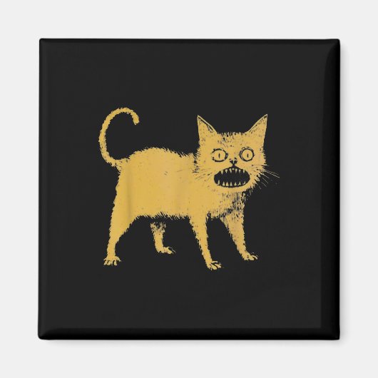 Schreckliche japanische Katze Funny Magnet (Vorne)