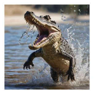 Schreckliche Kiefer: Australisches Krokodil spring Fotodruck