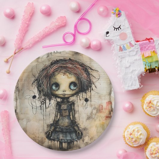 Schreckliche Puppe nach oben Pappteller (Party)