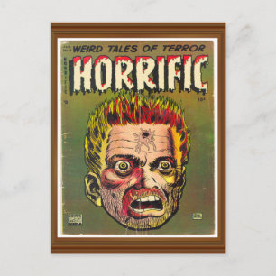 Schreckliche Terror-Zombie-Comic-Cover-Artwork Vin Postkarte