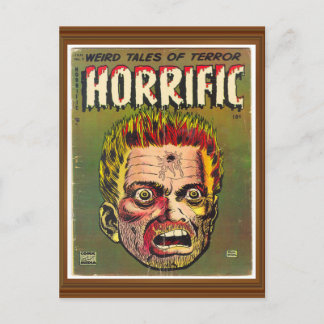 Schreckliche Terror-Zombie-Comic-Cover-Artwork Vin Postkarte