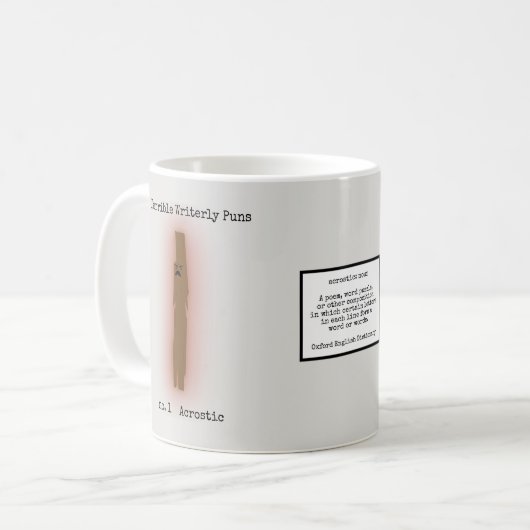 Schreckliche Writerly Wortspiele Kaffeetasse (Vorderseite Links)