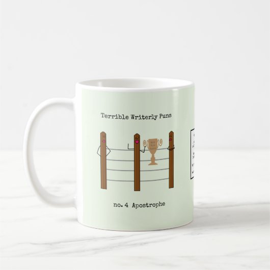 Schreckliche Writerly Wortspiele Kaffeetasse (Links)