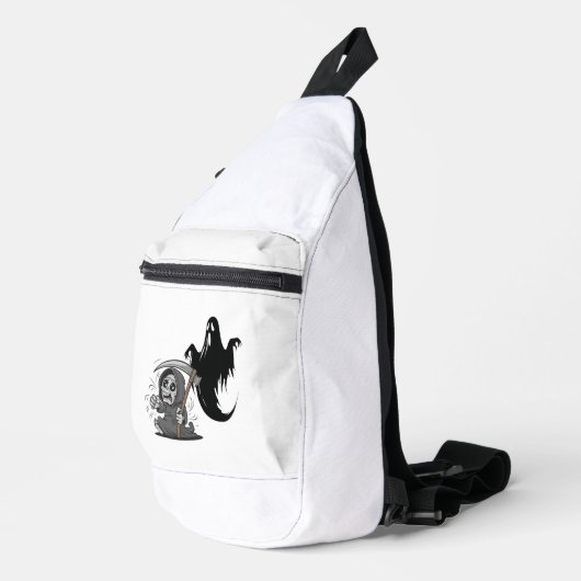Schrecklicher grimmiger Sensenmann und Geist. Crossbody Bag (Rechte Ecke)