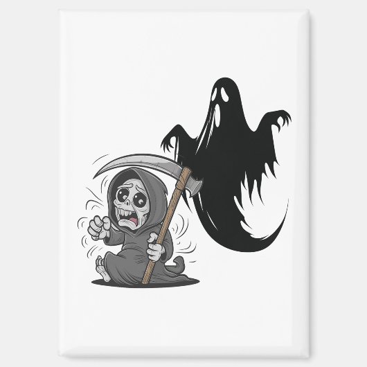 Schrecklicher grimmiger Sensenmann und Geist. Magnet (Vorderseite)