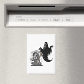 Schrecklicher grimmiger Sensenmann und Geist. Magnet (In Situ (Geschirrspüler))