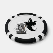 Schrecklicher grimmiger Sensenmann und Geist. Pokerchips (Einzeln)