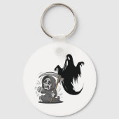 Schrecklicher grimmiger Sensenmann und Geist. Schlüsselanhänger (Vorderseite)