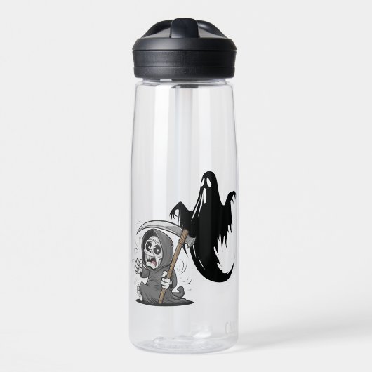 Schrecklicher grimmiger Sensenmann und Geist. Trinkflasche (Vorne)