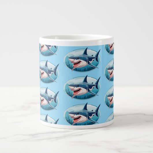 Schrecklicher Hai Jumbo-Tasse (Vorderseite)