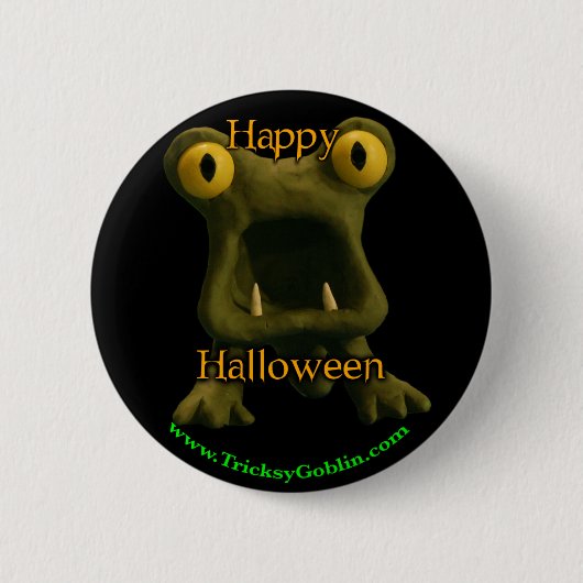 Schrecklicher Monster-Halloween-Knopf Button (Vorderseite)