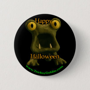 Schrecklicher Monster-Halloween-Knopf Button