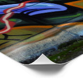 Schrecklicher Schädel mit brennenden Augen Poster (Ecke)