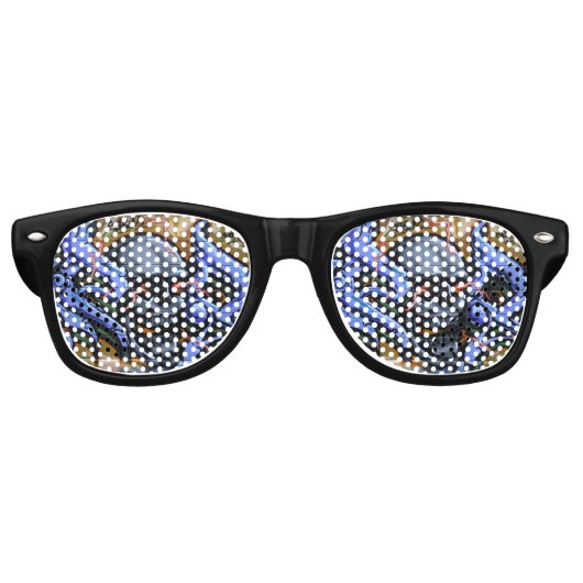 Schrecklicher Schädel mit brennenden Augen Sonnenbrille (Vorderseite)