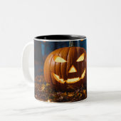 Schrecklicher Spaß: Halloween-Tasse Zweifarbige Tasse (Vorderseite Links)