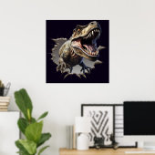 Schrecklicher Wand-Ausbruch-Dinosaurier-T-Rex-Post Poster (Heimbüro)