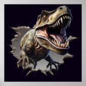 Schrecklicher Wand-Ausbruch-Dinosaurier-T-Rex-Post Poster (Vorne)