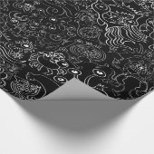Schreckliches Halloween-Monstermuster Geschenkpapier (Ecke)