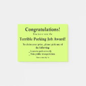 Schreckliches Parkpost-it Post-it Klebezettel (Vorderseite)