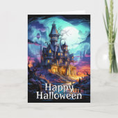 Schreckliches Spuk Haus | Frohe Halloween Karte (Vorderseite)