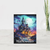 Schreckliches Spuk Haus | Frohe Halloween Karte (Vorderseite)