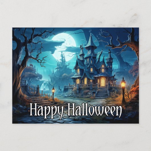 schreckliches Spuk HausHalloween Postkarte (Vorderseite)