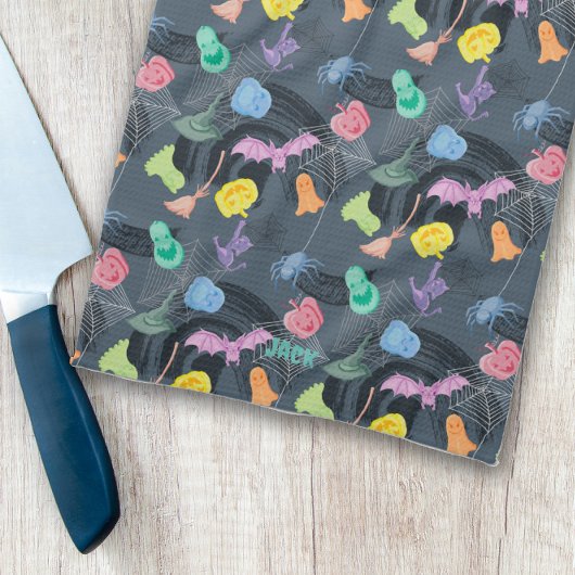 schreckliches und verzaubertes Halloween, anpassba Geschirrtuch