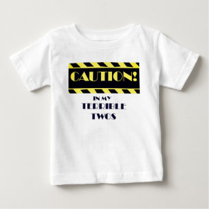 Schreckliches zweiteiliges Kauband gelb und schwar Baby T-shirt