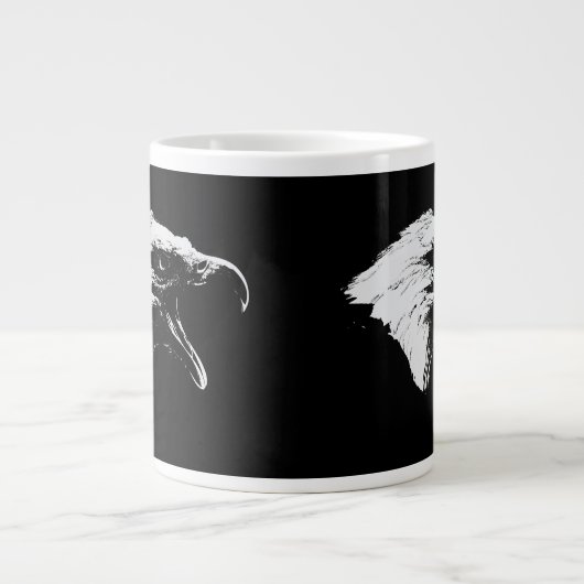 Schrei-Adler in Schwarz Wählen Sie Ihren Hintergru Jumbo-Tasse (Vorderseite)