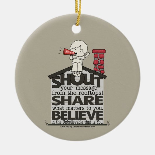 Schrei aus den Rooftops Keramik Ornament (Vorne)