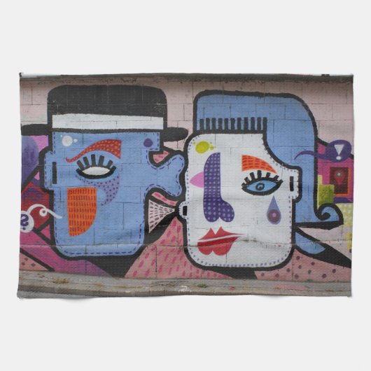 Schrei ein bisschen die Freude Geschirrtuch (Horizontal)