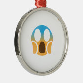 Schrei Emoji Silbernes Ornament (Rechts)