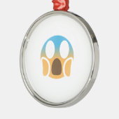 Schrei Emoji Silbernes Ornament (Links)