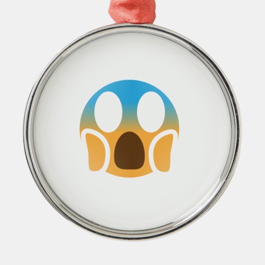 Schrei Emoji Silbernes Ornament (Vorne)
