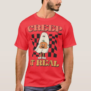 Schrei es real Ghost Boy Retro Halloween Spooky Se T-Shirt