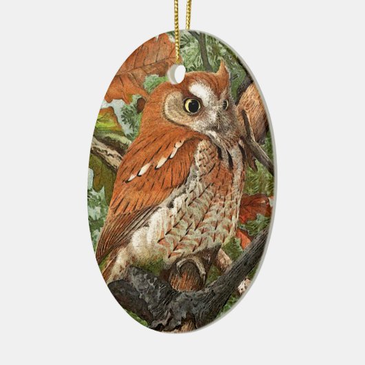 Schrei-Eule (braune Phase) Keramikornament (Links)