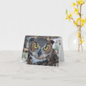 Schrei-Eule Karte (Gelbe Blume)