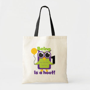 Schrei-Eulen-1. Geburtstags-T-Shirts und Geschenke Tragetasche