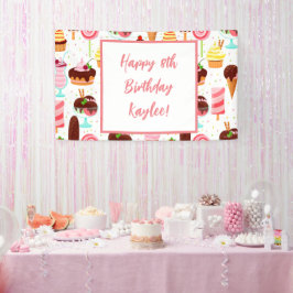 Schrei für Eiscreme Girls Sweet Niedliche Geburtst Banner