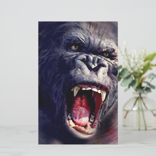 Schrei Gorilla Briefpapier (Stehend Vorderseite)