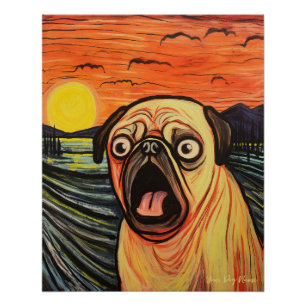 Schrei - Mops Hund 003 - Pall Munch Poster