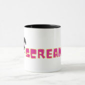 Schrei-Papagei mit rosa Text Tasse (Zentrum)