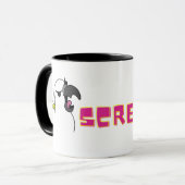 Schrei-Papagei mit rosa Text Tasse (Vorderseite Links)