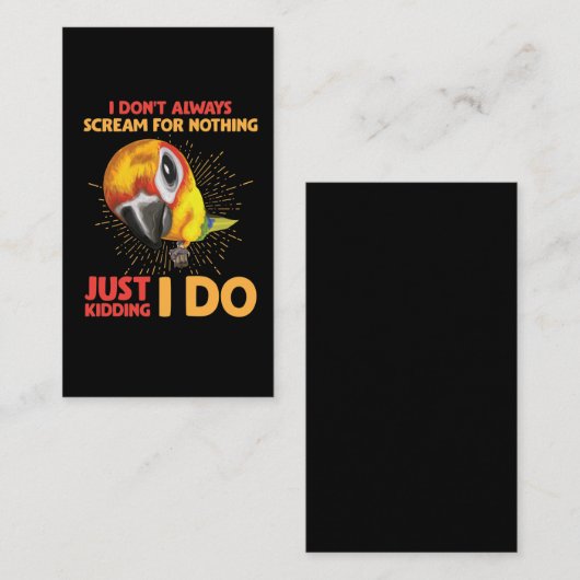 Schrei-Parrot-Spaß Schrei nicht nach Nichts Visitenkarte (Vorne/Hinten)