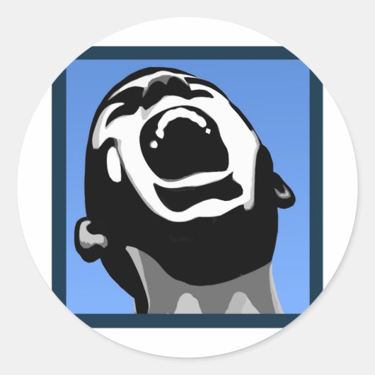 Schrei-Platz Runder Aufkleber (Vorderseite)