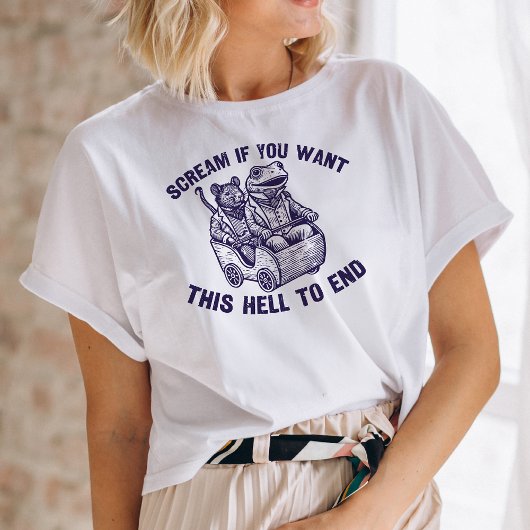 Schrei, wenn du Funny Illustriert Frog Rat Will T-Shirt