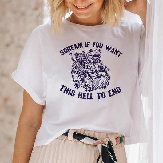 Schrei, wenn du Funny Illustriert Frog Rat Will T-Shirt