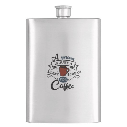 Schrei zum Kaffee Flachmann (Vorderseite)