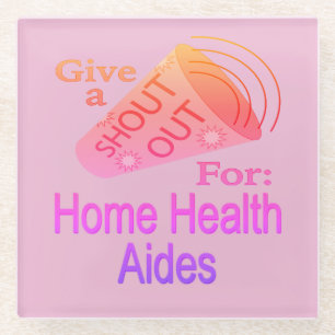 Schrei zum Zuhause Health Aides Glass Untersetzer